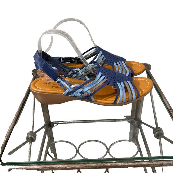 Coldwater Creek Wedge Sandals women’s size 11 Blue walk with me - Picture 3 of 12